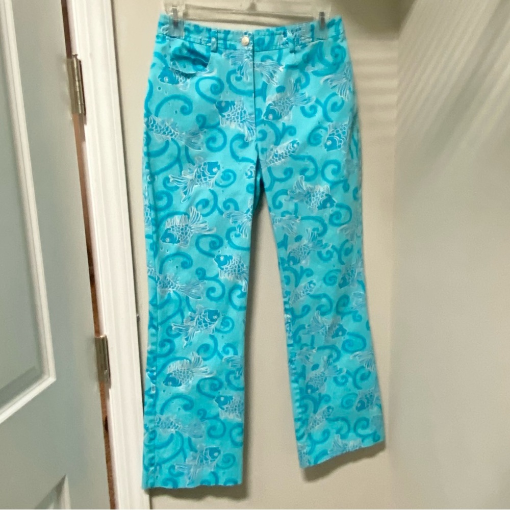 Lilly Pulitzer Vintage Blue Marigoldfish Ginger Pants 2